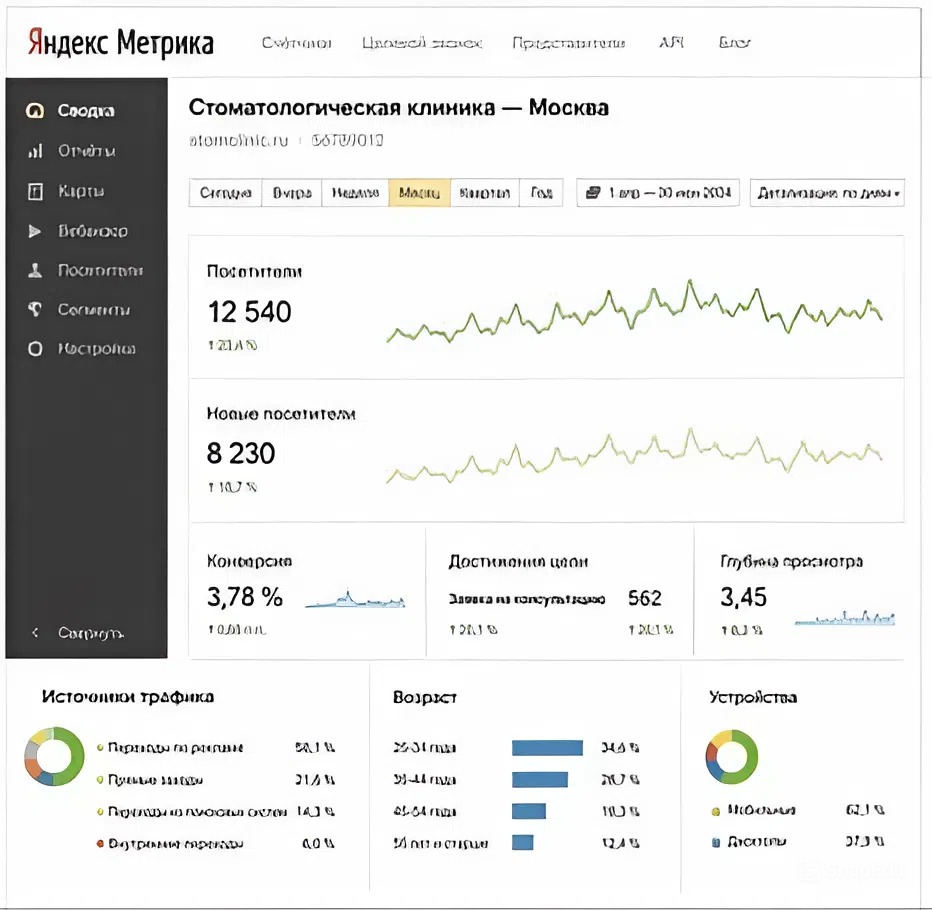 Яндекс.Метрика - Стоматологическая клиника